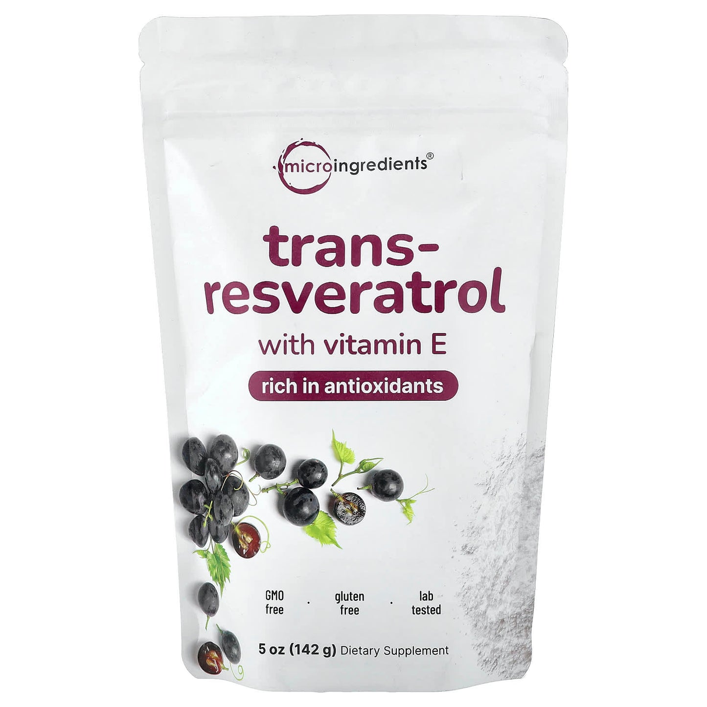 Micro Ingredients, Trans-Resveratrol With Vitamin E, 142 g (5 oz)