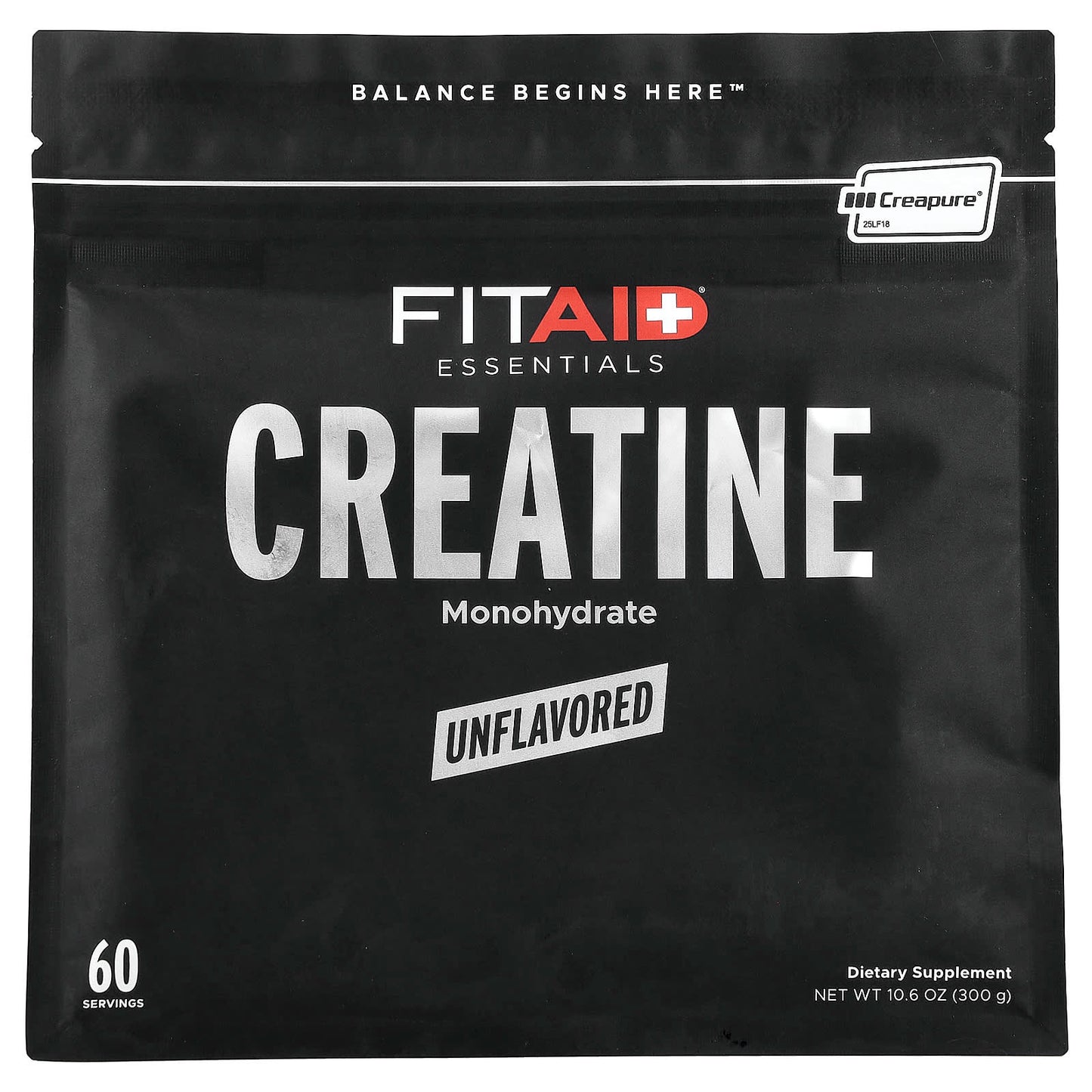 FITAID, Essentials, Creatine Monohydrate, Unflavoured, 300 g (10.6 oz)