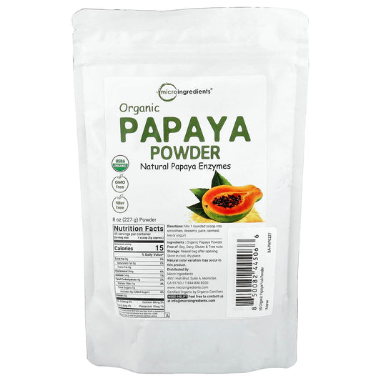 Micro Ingredients, Organic Papaya Powder, 227 g (8 oz)