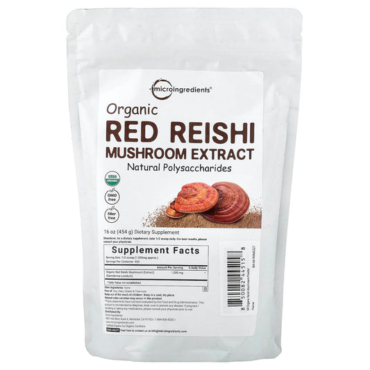 Micro Ingredients, Organic Red Reishi Mushroom Extract, 454 g (16 oz)