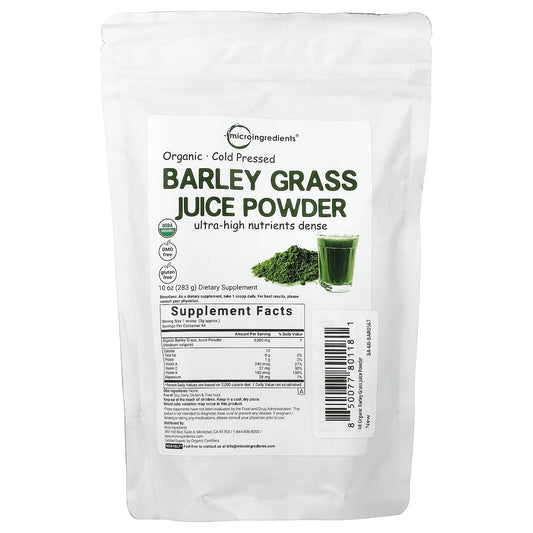 Micro Ingredients, Organic Barley Grass Juice Powder, 283 g (10 oz)