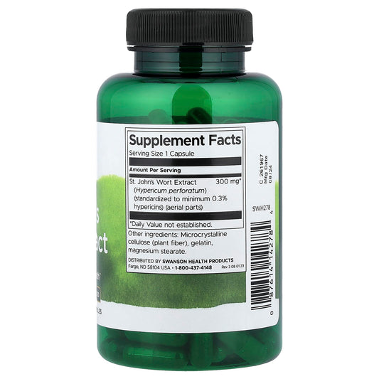 Swanson Vitamins, St John's Wort Extract, Standardised, 300 mg, 120 Capsules