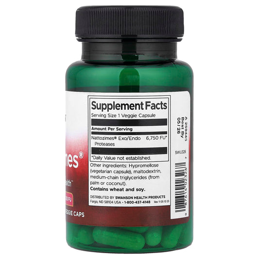 Swanson Vitamins, Nattozimes®, 195 mg, 60 Veggie Caps
