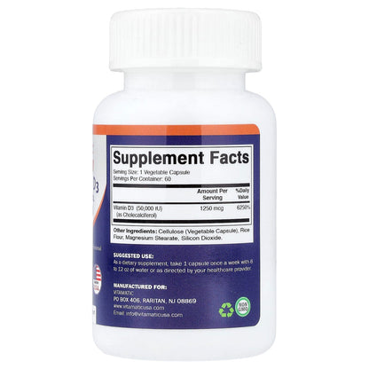 Vitamatic Vitamin D3 50,000 IU 60 Veg Caps