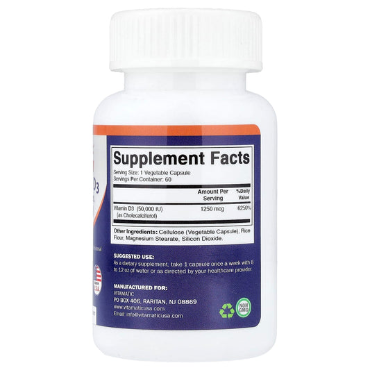 Vitamatic Vitamin D3 50,000 IU 60 Veg Caps