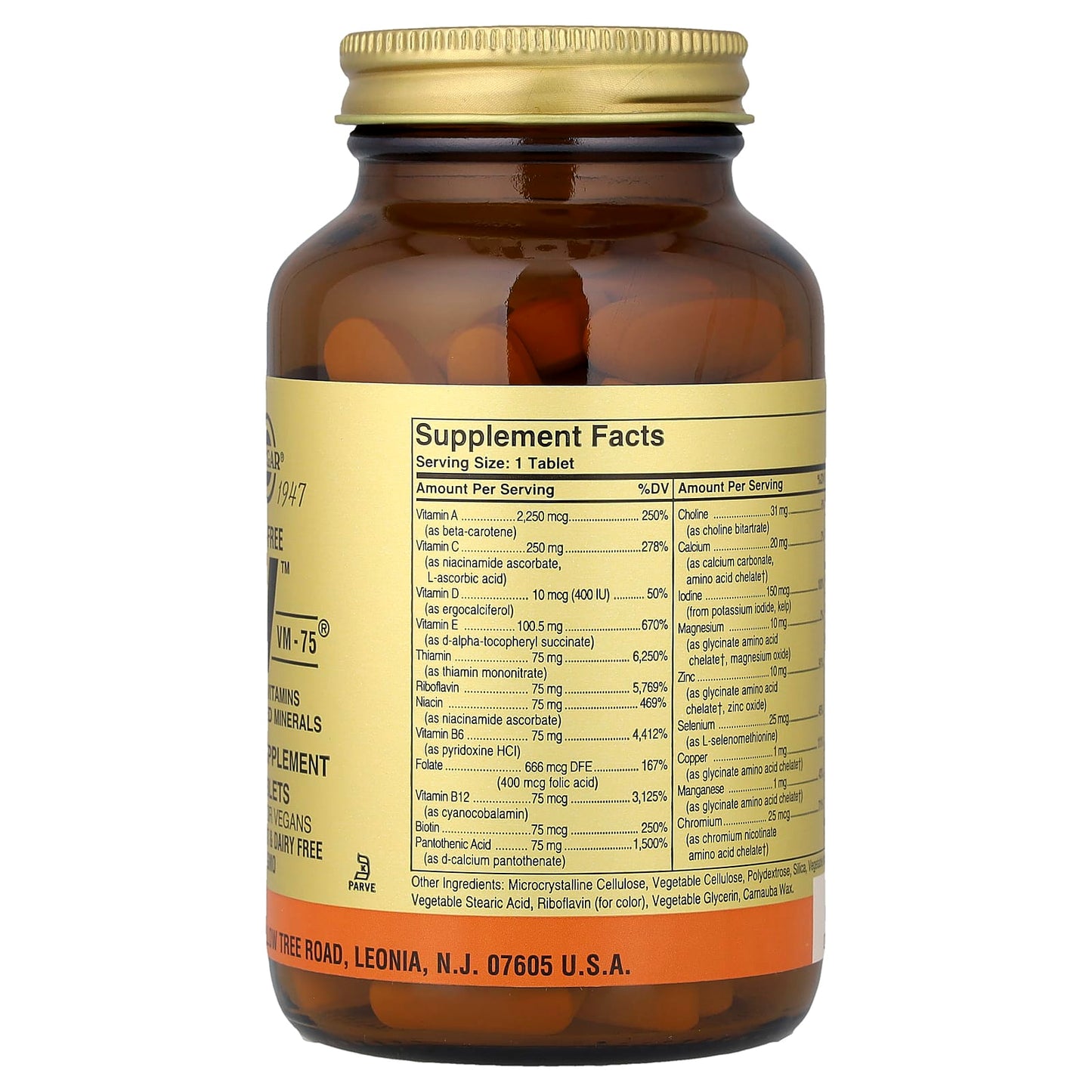 Solgar, Formula V, VM-75, Multiple Vitamins With Chelated Minerals, Iron-Free, 90 Tablets