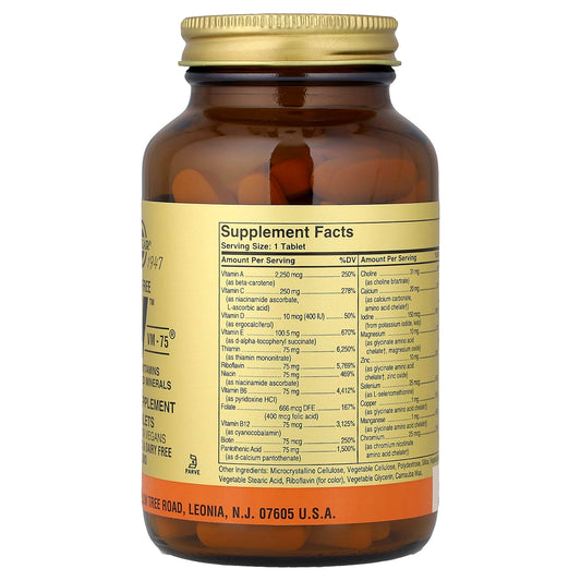 Solgar, Formula V, VM-75, Multiple Vitamins With Chelated Minerals, Iron-Free, 90 Tablets