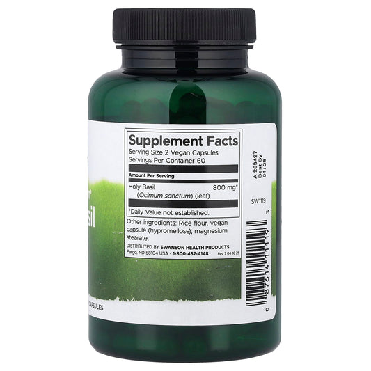 Swanson Vitamins, Full Spectrum® Holy Basil Leaf, 400 mg, 120 Vegan Capsules