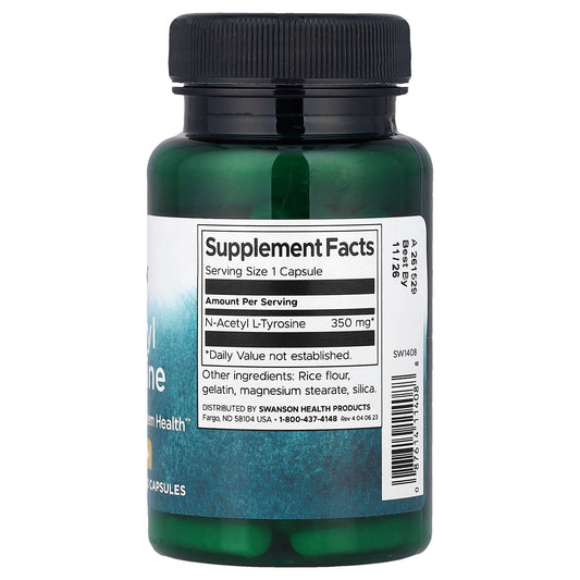 Swanson Vitamins, N-Acetyl L-Tyrosine, 350 mg, 60 Capsules