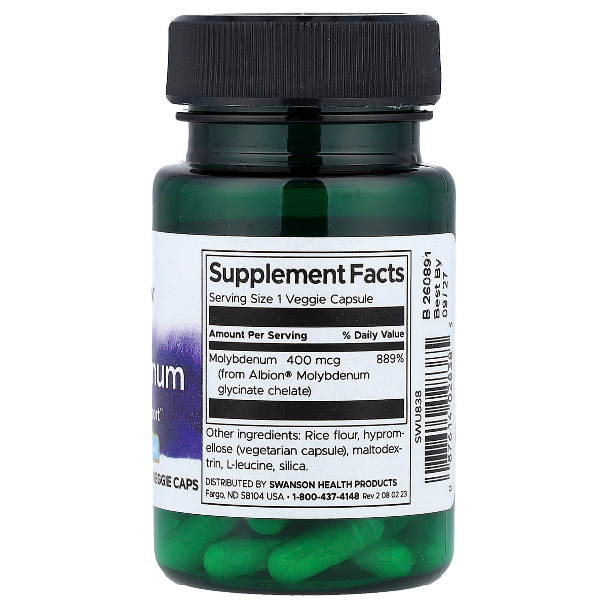 Swanson Molybdenum 400 mcg 60 Veg Caps