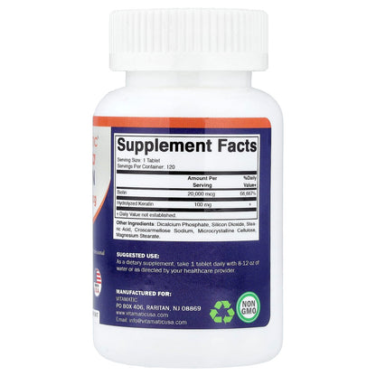 Vitamatic Biotin With Hydrolysed Keratin 120 Tabs
