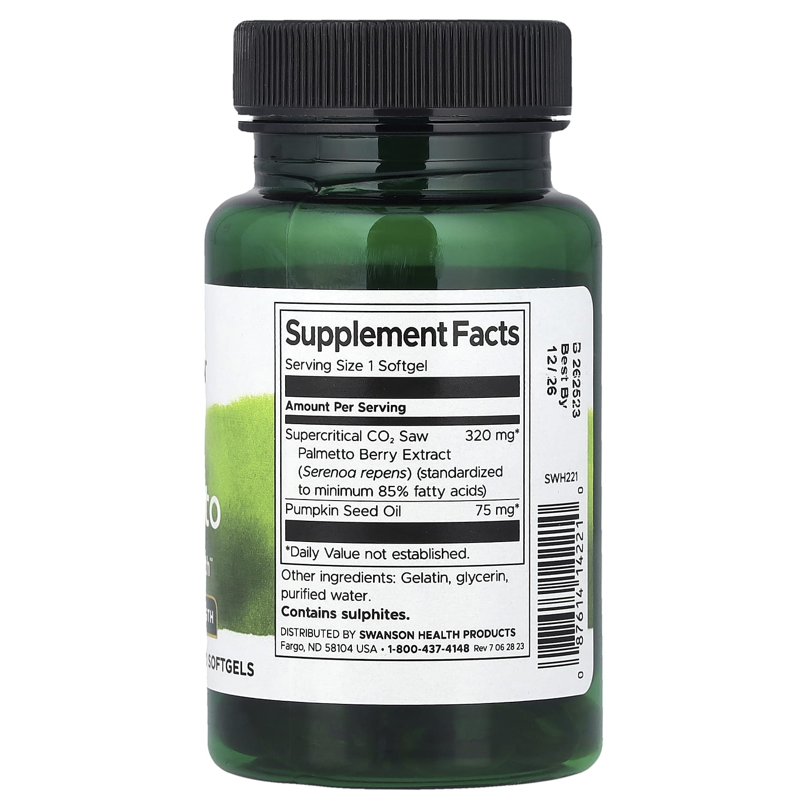 Swanson Vitamins, Saw Palmetto, Maximum Strength, 60 Softgels