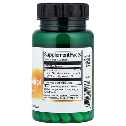 Swanson Vitamins, Chirositol® D-Chiro-Inositol, 85 mg, 60 Capsules