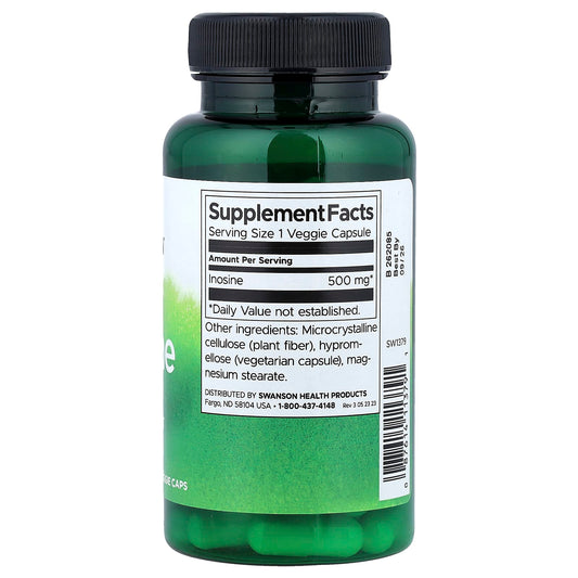 Swanson Vitamins, Inosine, 60 Veggie Caps (500 mg Per cap)
