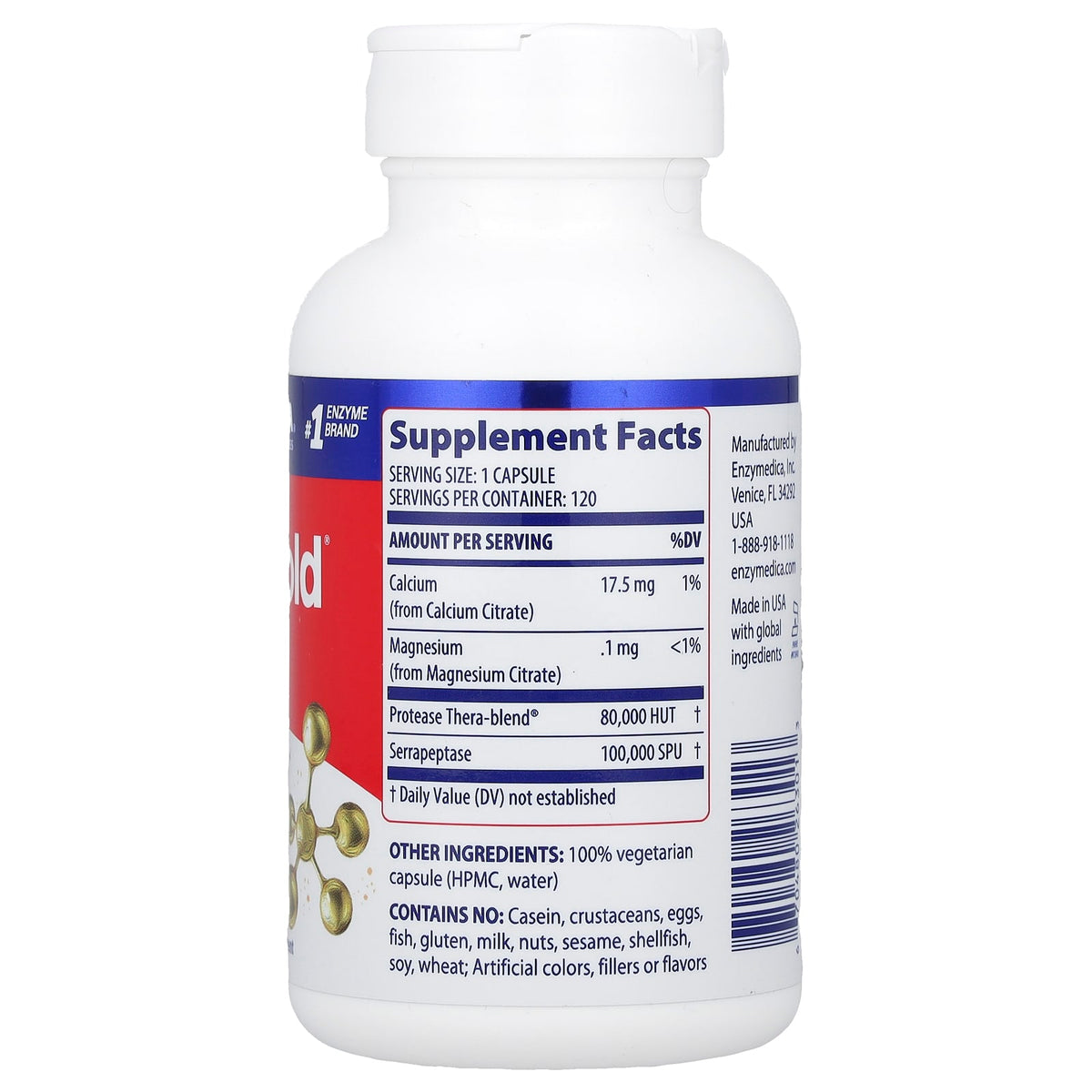 Enzymedica SerraGold Serrapeptase 120 Caps