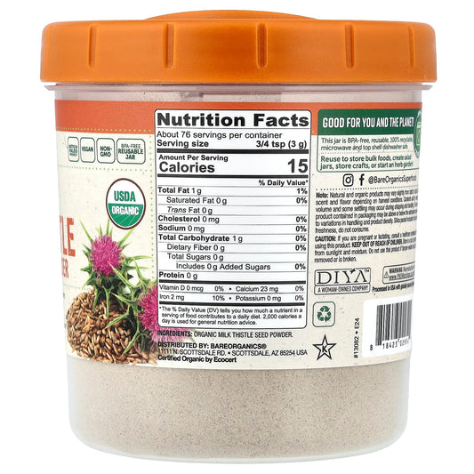 BareOrganics Milk Thistle 227 g (8 oz)