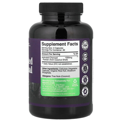 Nature's Craft Activated Charcoal 400 mg per Capsule