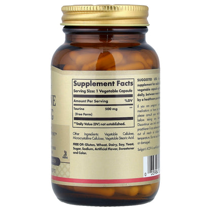 Solgar Taurine 500 mg 100 Vegetable Capsules