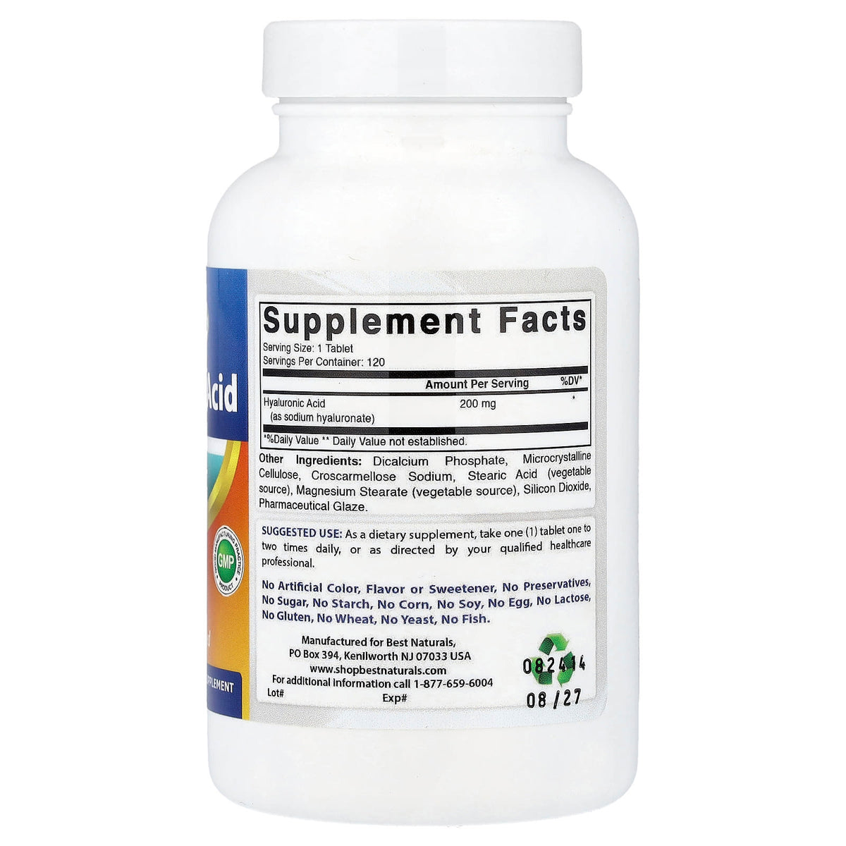 Best Naturals Hyaluronic Acid 120 Tablets
