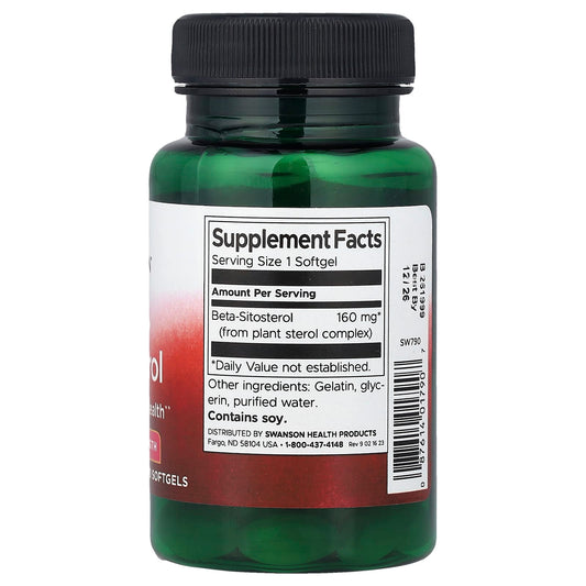 Swanson Vitamins, Beta-Sitosterol, Maximum Strength, 60 Softgels (160 mg per Softgel)