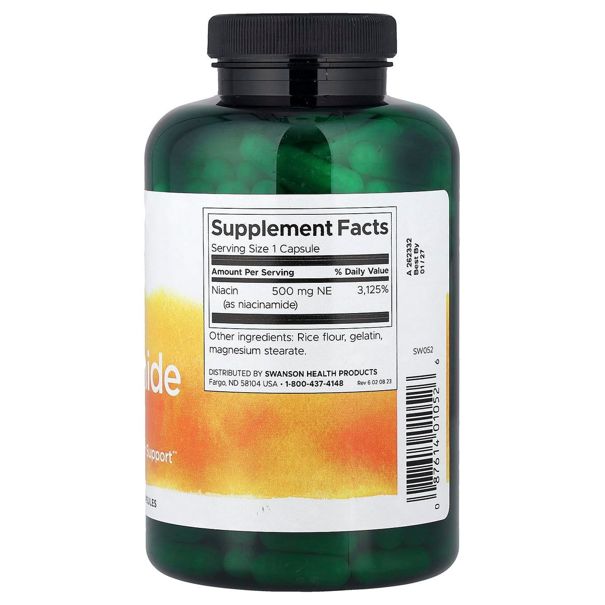 Swanson Niacinamide 500 mg 250 Capsules