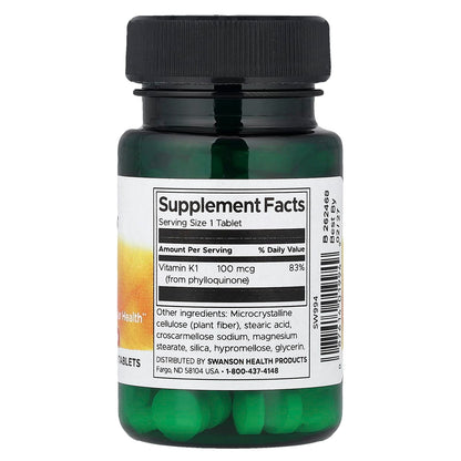 Swanson Vitamin K1 100 mcg 100 Tabs