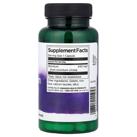 Swanson Vitamins, Strontium Citrate, 340 mg, 60 Capsules