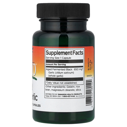 Swanson Vitamins, Kyoto®, Aged Black Garlic, 30 Capsules (650 mg per Capsule)