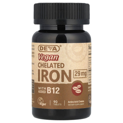 Deva, Vegan, Chelated Iron, 29 mg, 90 Tablets