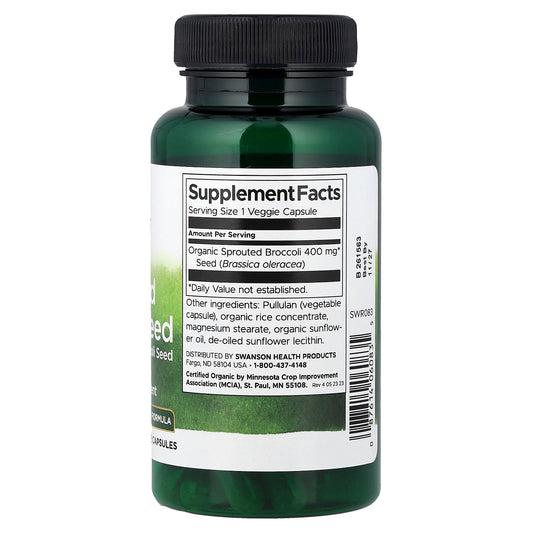 Swanson Vitamins, Sprouted Broccoli Seed, 400 mg, 60 Veg Capsules