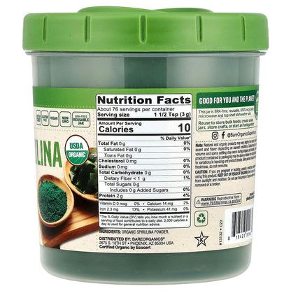 BareOrganics Spirulina 8 oz (227 g)
