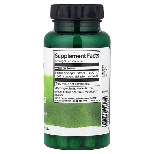 Swanson Vitamins, Salacia Oblonga, 500 mg, 60 Capsules