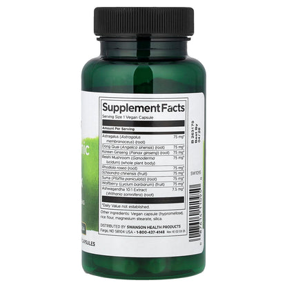 Swanson Adaptogenic Herbal Complex with Rhodiola, Ashwagandha & Ginseng 60 Caps
