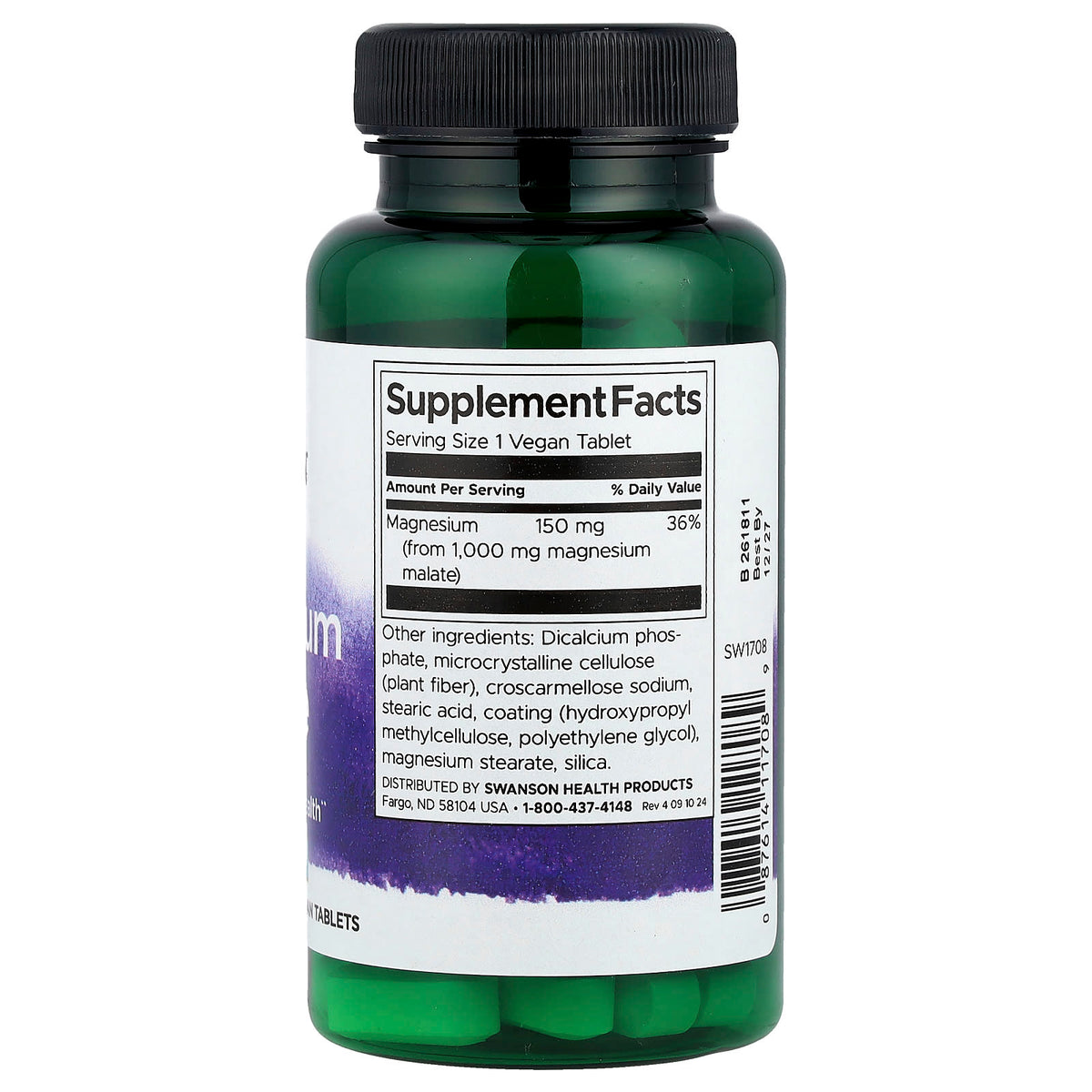 Swanson Magnesium Malate 1,000 mg 60 Tabs