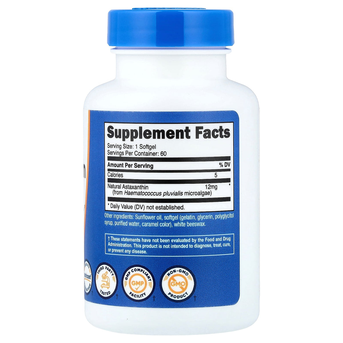 Nutricost Astaxanthin 12 mg 60 Softgels
