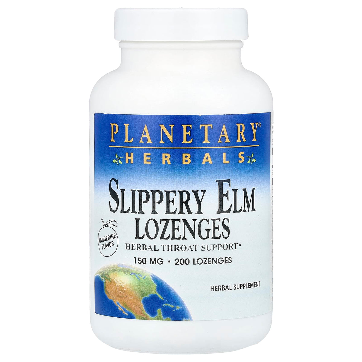 Planetary Herbals Slippery Elm Tangerine 150 mg 200 Lozenges