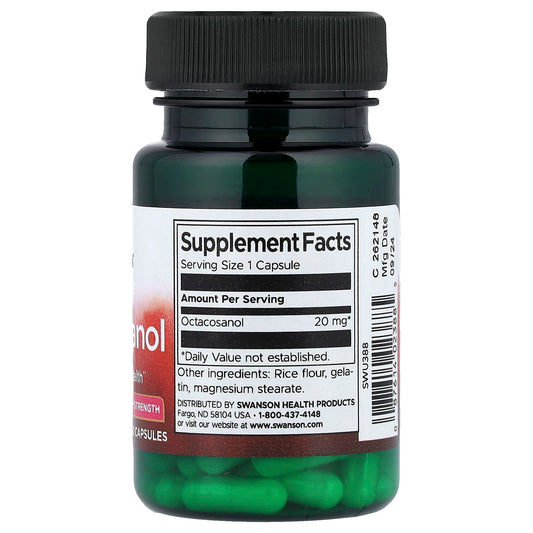 Swanson Vitamins, Octacosanol, 20 mg, 30 Capsules