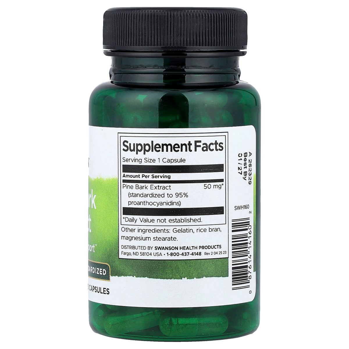 Swanson Pine Bark Extract Standardised 50 mg 100 Capsules