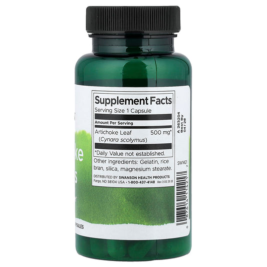Swanson Vitamins, Artichoke Leaves, 500 mg, 60 Capsules