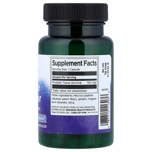 Swanson Vitamins, Prostate Glandular, 150 mg, 60 Capsules