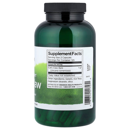 Swanson Vitamins Cat's Claw 500 mg per Capsule 250 Caps