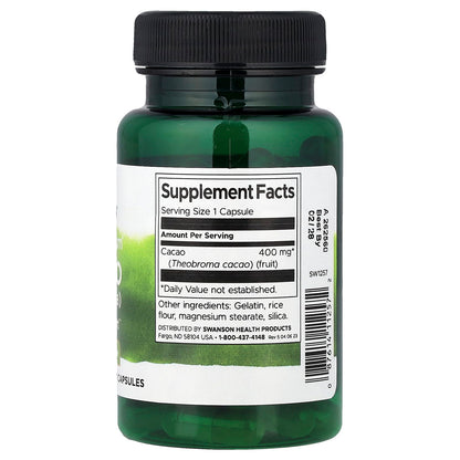 Swanson Vitamins Cacao (Raw Cocoa) 400 mg 60 Caps