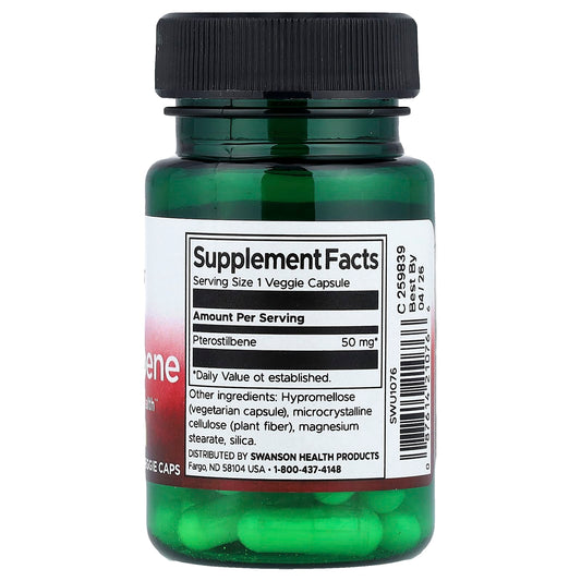 Swanson Vitamins, Pterostilbene, 50 mg, 30 Veggie Caps