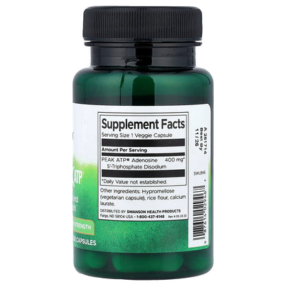 Swanson Vitamins, Peak ATP®, 400 mg, 30 Veggie Capsules