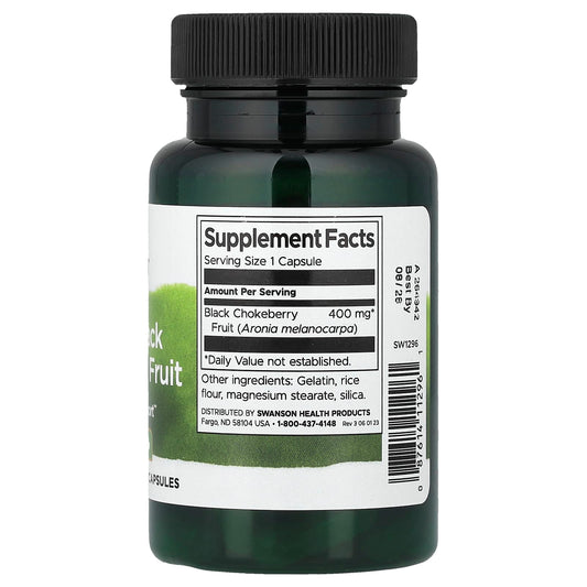 Swanson Vitamins, Aronia Black Chokeberry Fruit, 400 mg, 60 Capsules