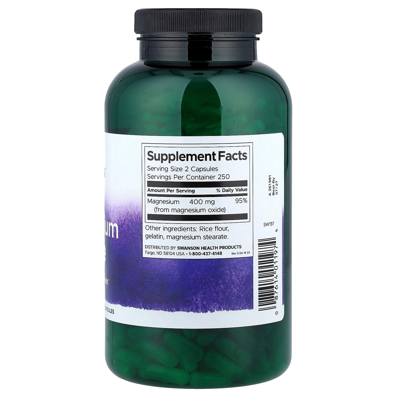 Swanson Vitamins, Magnesium Oxide, 200 mg, 500 Capsules