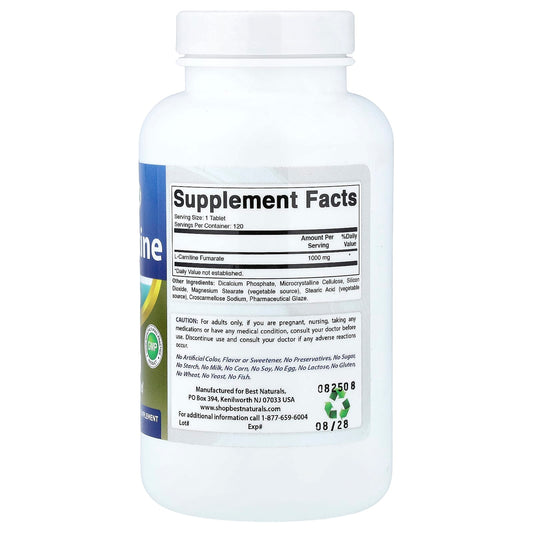 Best Naturals, L-Carnitine, 1,000 mg, 120 Tablets