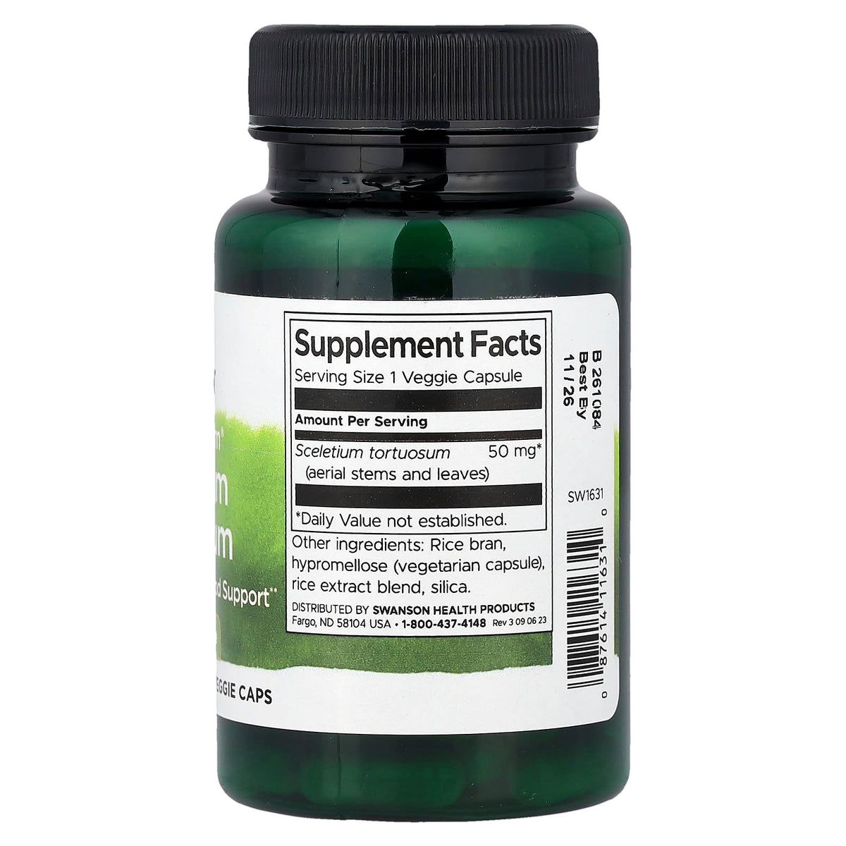 Swanson Sceletium Tortuosum 50 mg 60 Veggie Caps