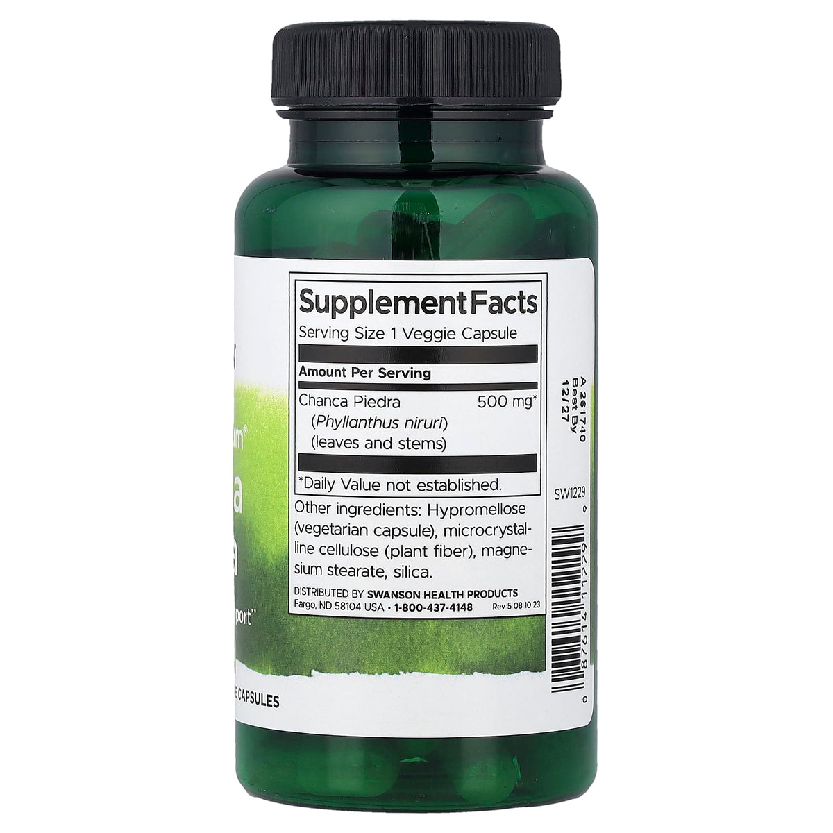 Swanson Full Spectrum Chanca Piedra 500 mg 60 Veg Caps