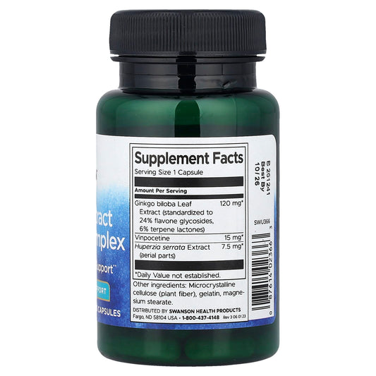 Swanson Vitamins, Herbal Extract Memory Complex, 60 Capsules